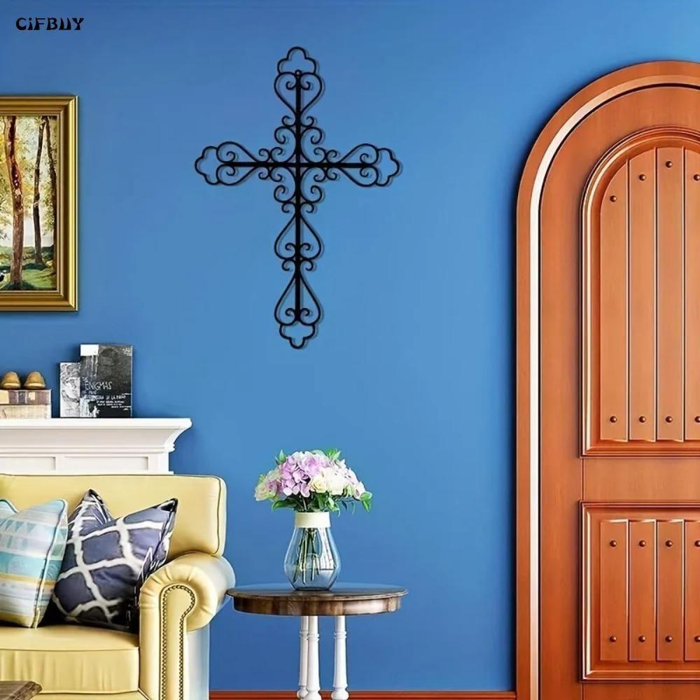 Hand Forged Iron Wall Cross Unique Home Decor