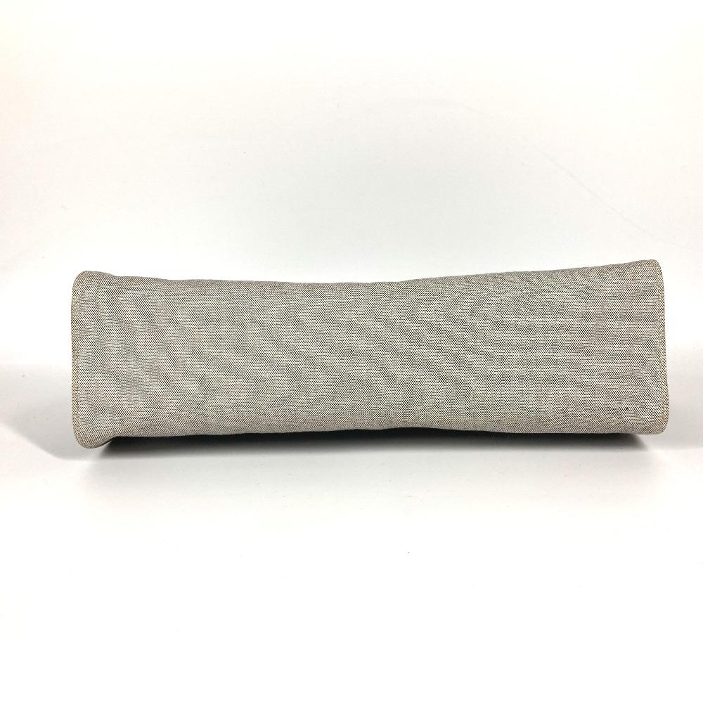 Bvlgari Logo Bag Pouch Cluch Bag  Canvas/Leather gray/Brown