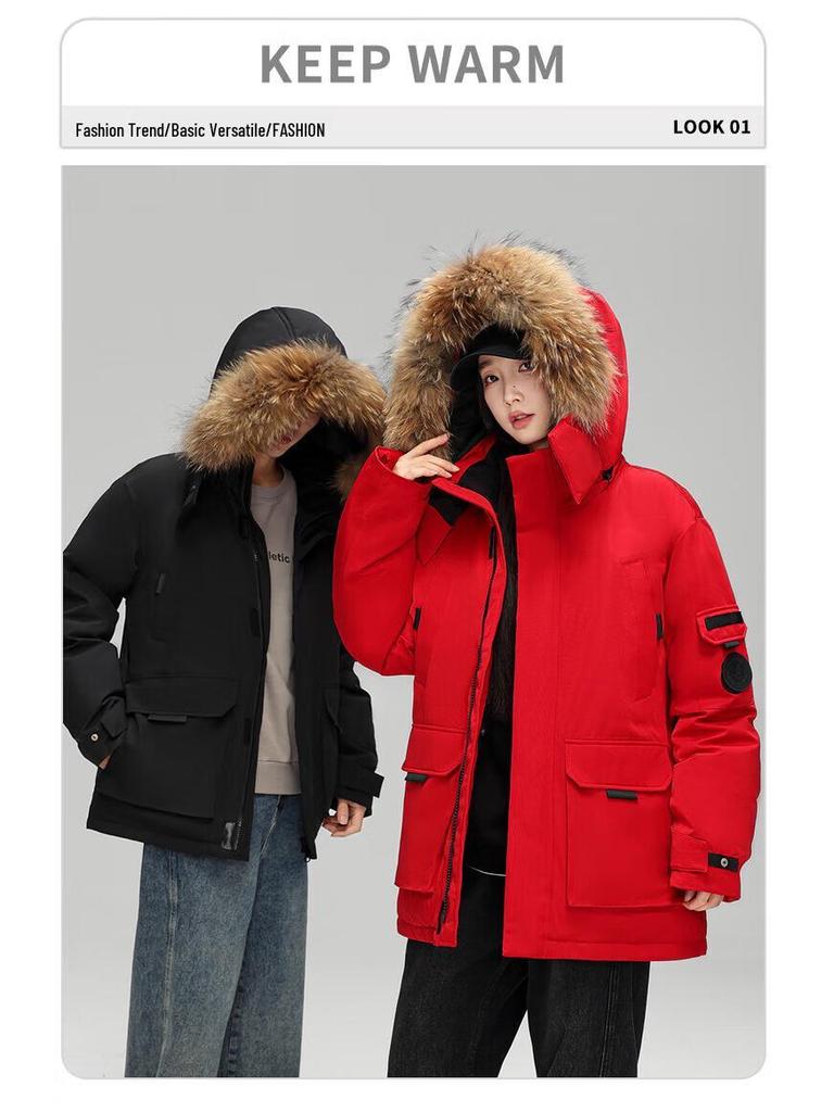 Unisex 2025 Winter Casual Thick Windproof Warm Couple Outdoor Down Jacket Coat