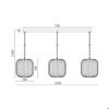Suspension décorative 3xE27 23W IP20 – Opale/Noir