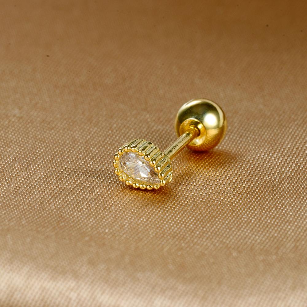 1 Stück Edelstahl Mond Kreuz Kleine Ohrstecker Winziger Zirkonia Ohrläppchen Tragus Helix Knorpel Piercing Ohrring Schmuck