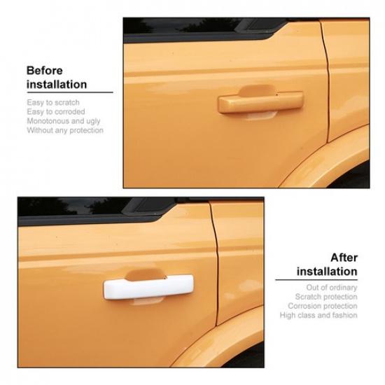 5X Weiße Außentürgriff-Dekorabdeckung Zierleistensatz für Ford Bronco -2025