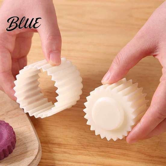 Detachable Dough Press Sunflower Pattern Round Mooncake Mold Hand Double Ended Plastic Pastry French Lace Cookie Cutter Tool Easy Clean Embosser for