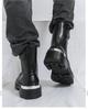 Herbstliche High-Top Lederstiefel - Dicksohlige Reißverschluss-Stiefeletten für Herren im britischen Stil, höhenerhöhende Freizeit- und formelle Kleidung.