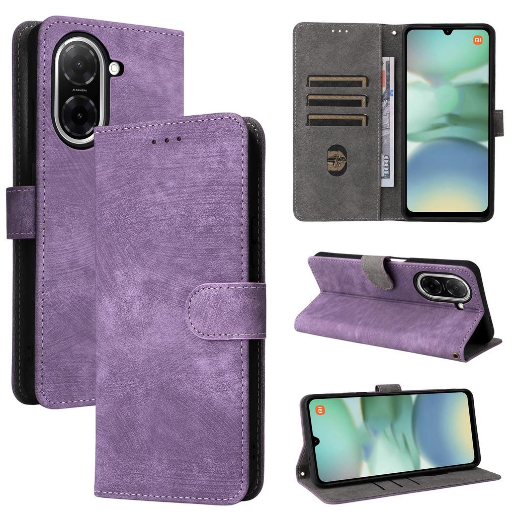 Leder-Flip-Cover für Redmi A5 4G, Xiaomi Poco C71, PU-Telefonhülle, Rundumschutz, stoßfest mit [RFID-Blockierung]