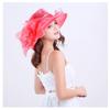 Women's Large Bowknot Mesh Sun Hat - Breathable Summer Protection for Outdoor Travel & Beach