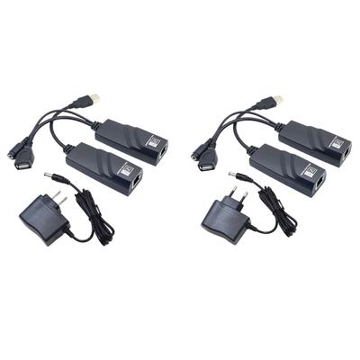 USB 2.0 Extender auf RJ45 mit Netzteil Ethernet-Verlängerungskabel Verbindungen bis zu 100m für Kamera Maus Tastatur