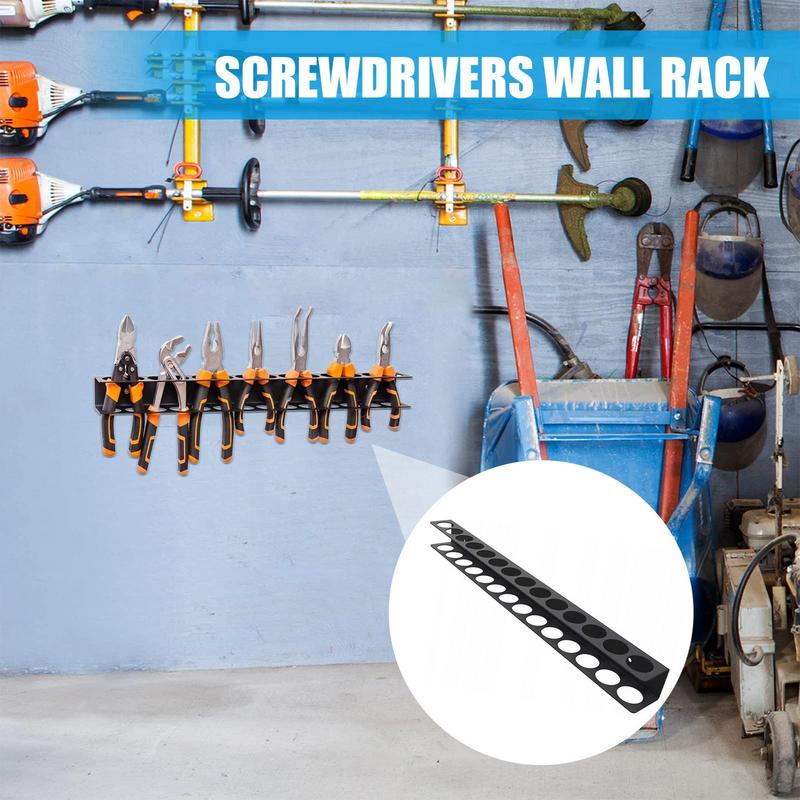14-hole Screwdriver Organizer Tool Wall-mounted Hardware Tool Storage for Hex Cross Screw Driver Pliers Tools Storage Base Stand