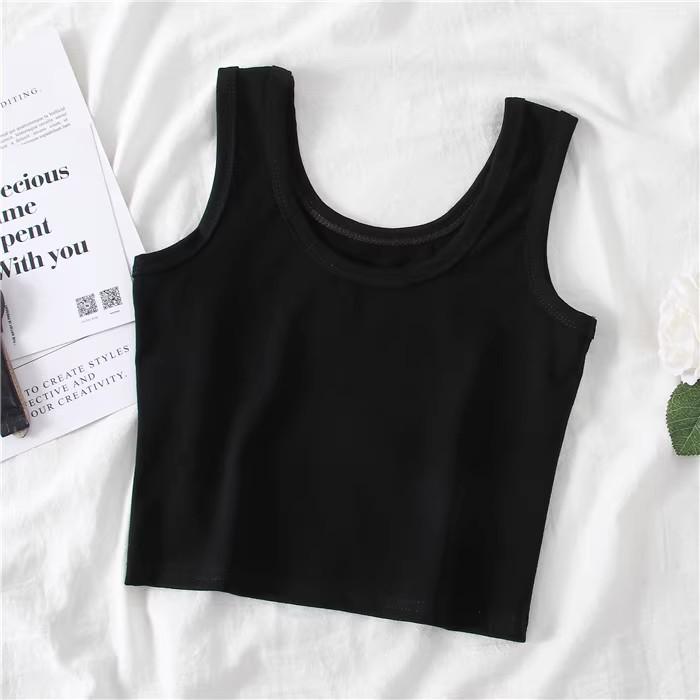 Women's Summer Crop Vest with Chest Pad - Sexy Navel-Baring Style