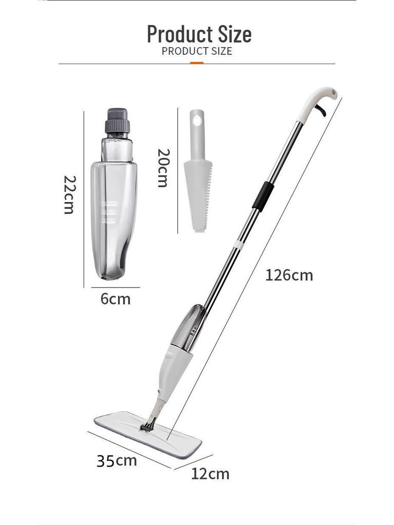 Spray Mop - Hand-Free Washable Dual-Use Flat Mop for Easy Dry & Wet Cleaning