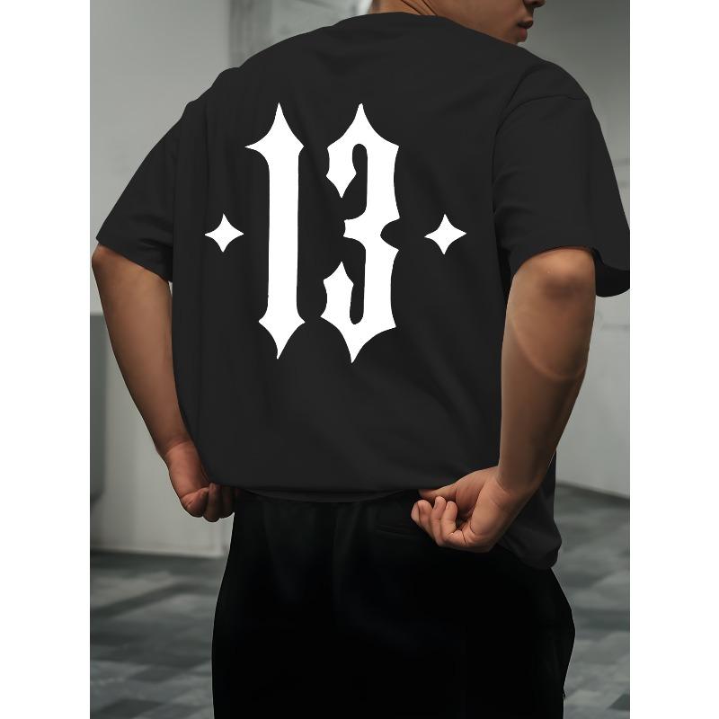 European Sizes Short-sleeved T-shirts, Men's Trendy Fashion Prints, Loose Shirts, Versatile Round Neck Tops, Breathable and Comfortable T-Shirt
