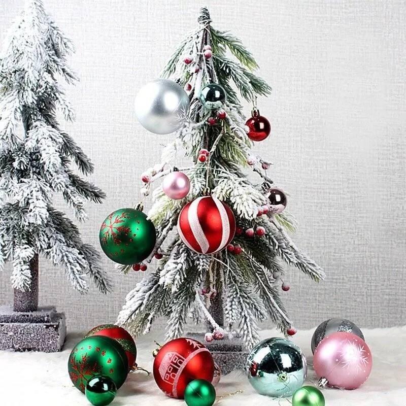 Charming 44 Piece Decorative Christmas Balls In Unique Shapes For Elegant Holiday Display