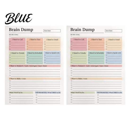 Personalized Goal Setting A5 Brain Dump Planner, Tear-off Daily Task Pad with 50 Tear Off Note Sheets, Thickened Paper Notepad for Organizing Thoughts