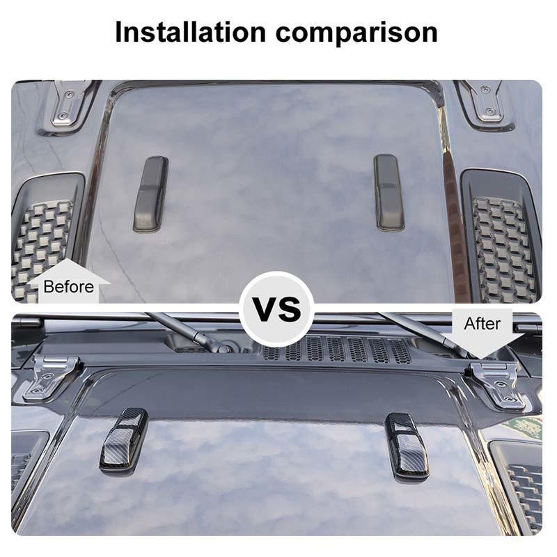  ABS Engine Hood Decoration Cover Sticker Fit For Jeep Wrangler JL For JT Gladiator 2018 Up  Car Exterior Accessories