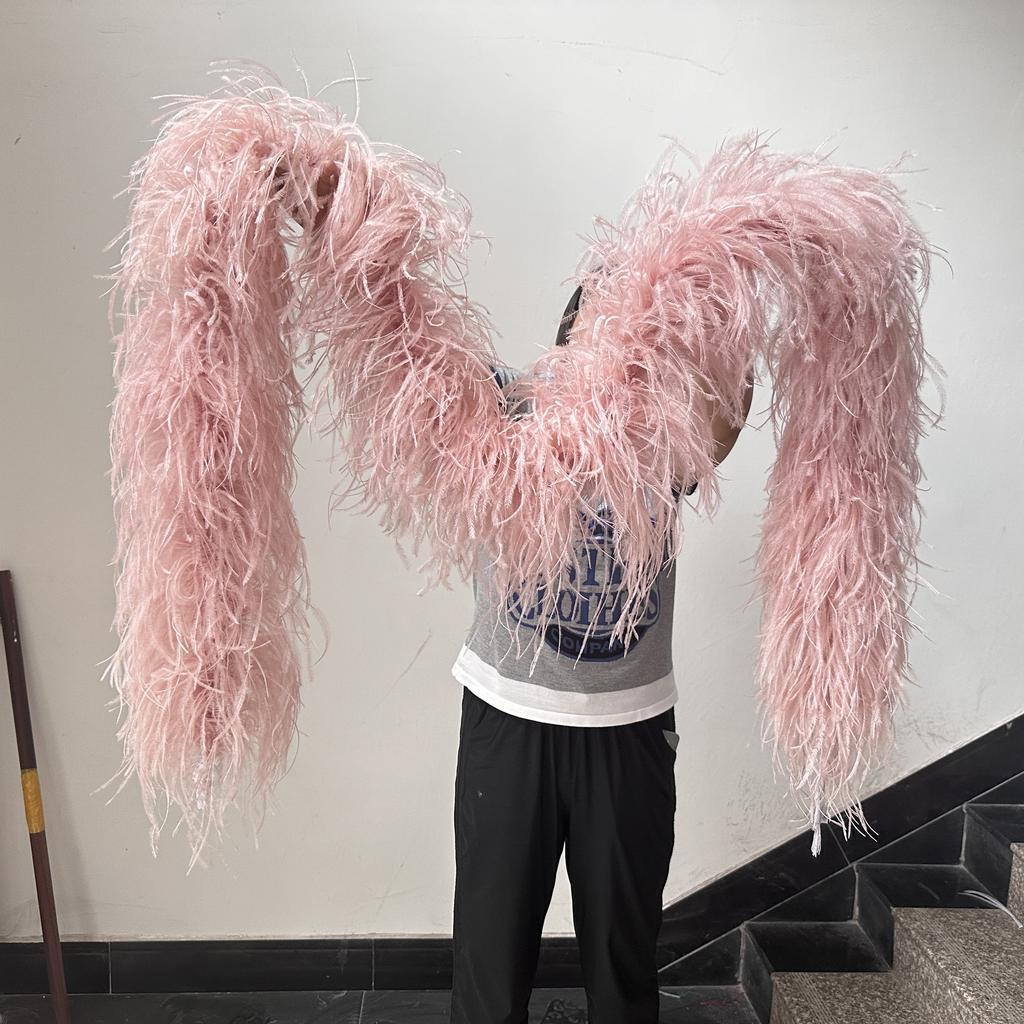 DIY Weißer STRAUSSENFEDER boa 1 6 10 15 35lagig Straußenfeder boa Besatz Tanzkleid Hochzeit Basteln Halloween Kundenspezifische Lieferung auf Lager