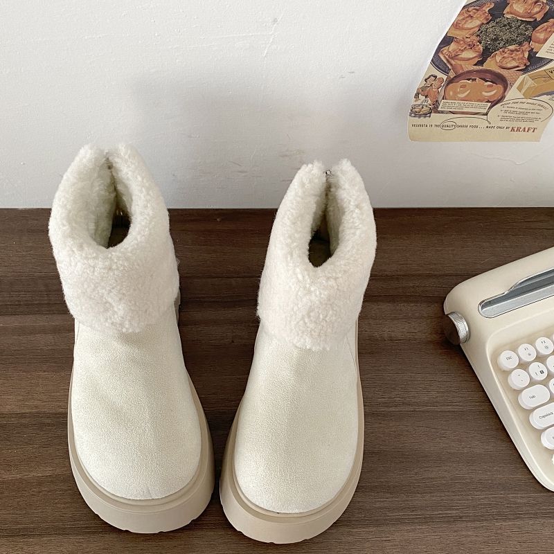 Women's fashion versatile comfortable velvet northeast warm cotton shoes small thick-soled snow boots 2025 winter new explosion