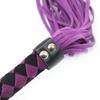 VaHppy Leather Whip SM BDSM Sex Games Toys Role Play 38CM 120G Tassel Tail Cowhide Braided Handle 7colors