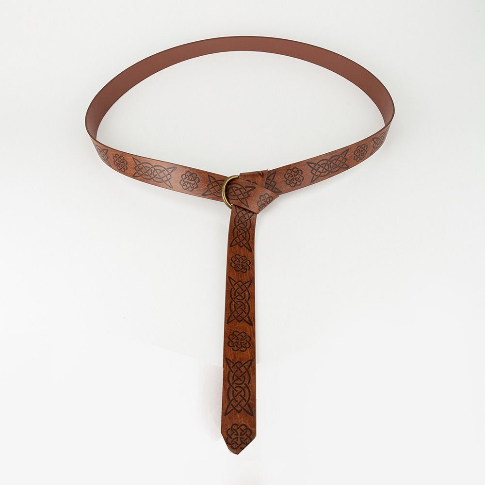 Embossed Celtic Belt PU Leather Medieval Waistband Retro Viking Renaissance Belt  Photo Pros