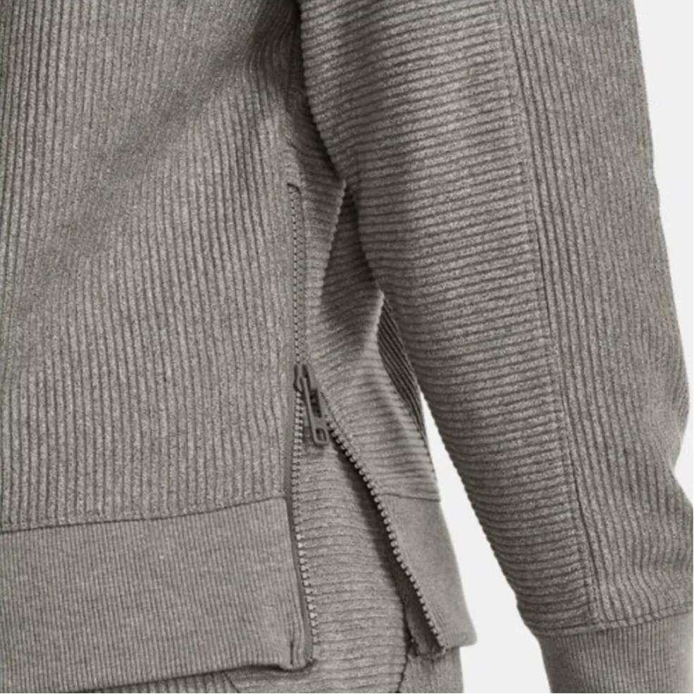 Under Armour Ottoman Solid Fleece Crew Neck Training Sweatshirt Men sweatshirt Gray 1373877-294