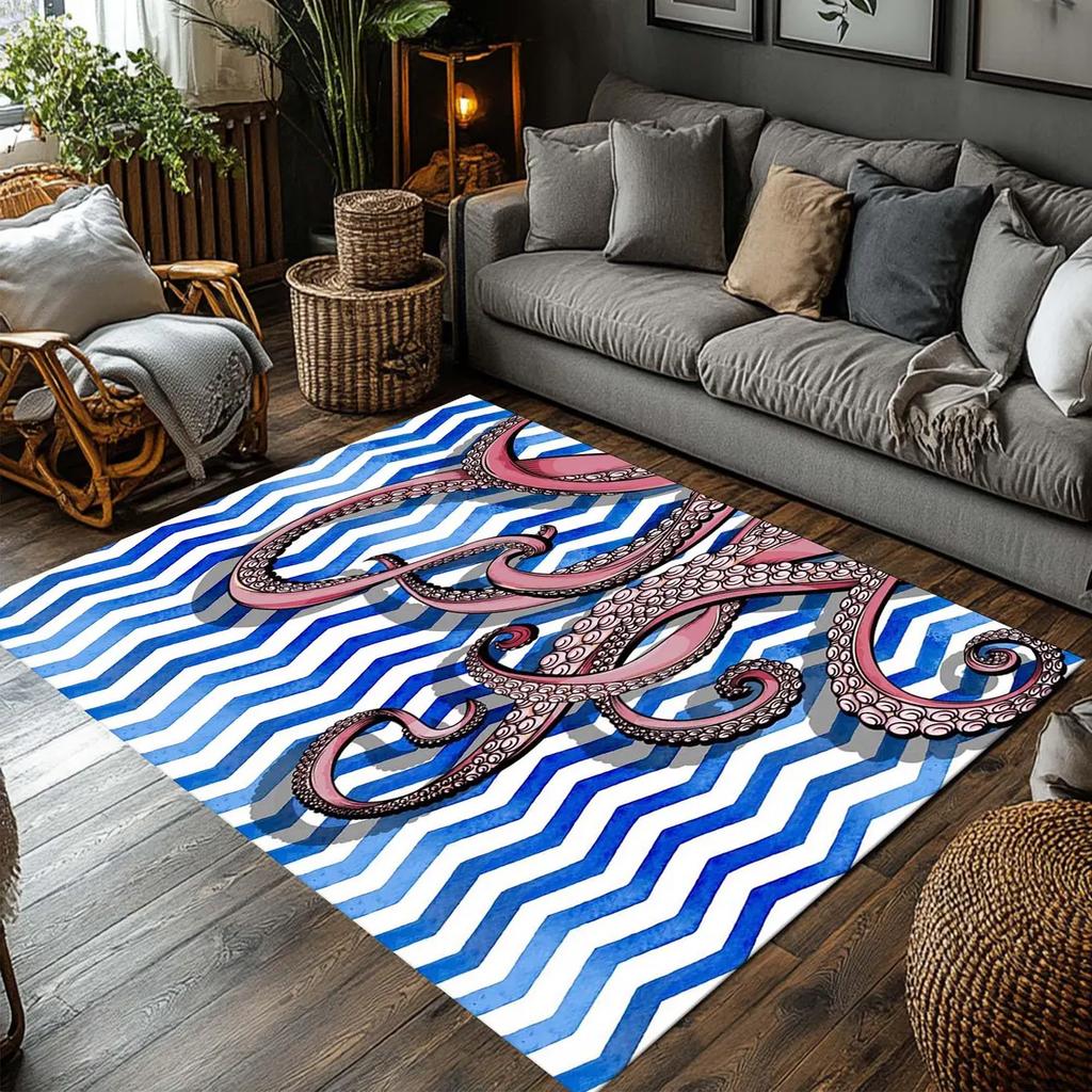 Octopus Foot Eyeball Carpet Bizarre Light Luxury High-end Feeling Door Mat Room Living Room Bedroom Decoration Octopus Rug