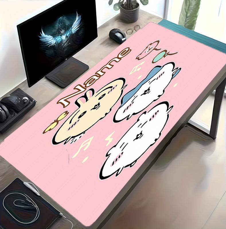 Customizable Name Chiikawa Pattern Gaming Mouse Pad-Non Slip Rubber Base,Perfect Gamers,Esports,Ideal Gift Gaming Enthusiasts