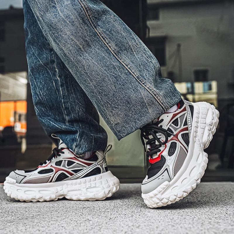 Fashion Men's Sports Casual Shoes 2025 New Style Summer Mesh Breathable Non slip Shoes Comfortable Versatile Thick Soled Chunky sneakers