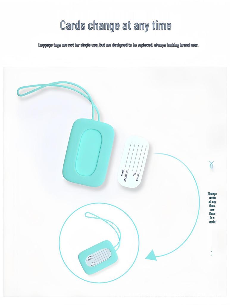 Silicone Luggage Tag - Soft, Durable, Anti-Lost ID for Suitcases & Bags