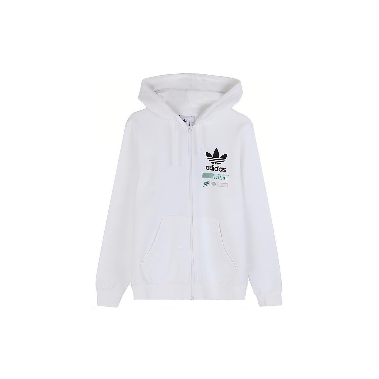 adidas originals Bodega Fzhood Logo Printing Sports Hooded Jacket White Men s FP7703 S