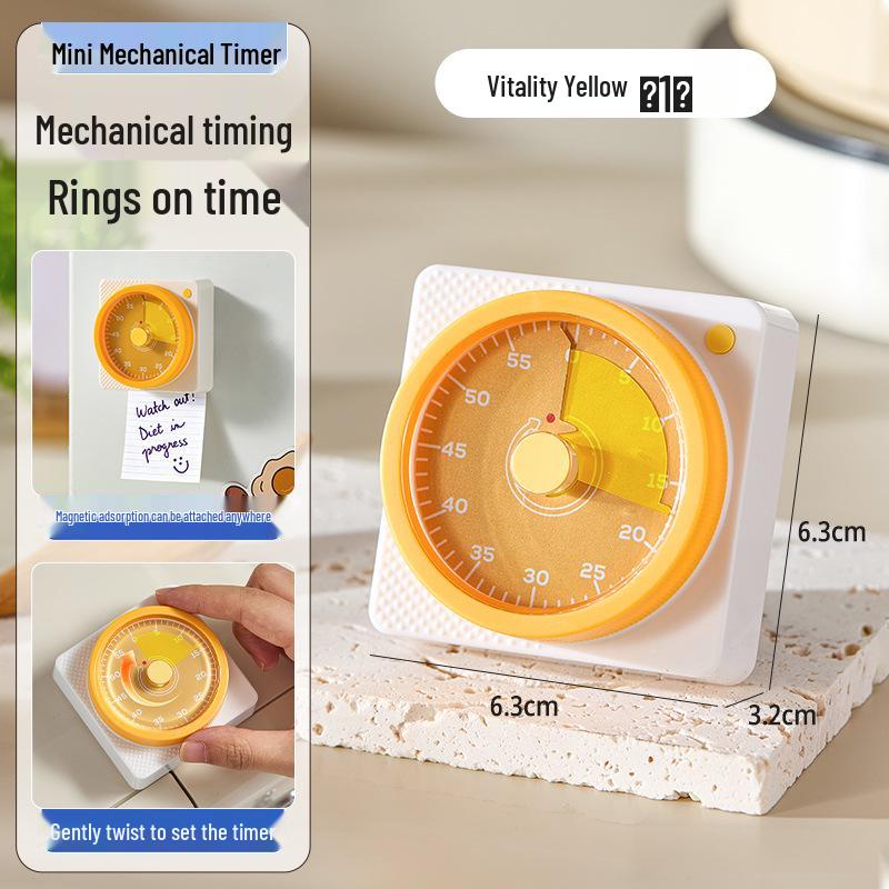 Silent Magnetic Kitchen Timer: Mechanical Cooking & Baking Alarm