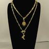 2pcs Simple Cowboy Boot Pendant Necklace Vintage Trendy Niche Choker for Women