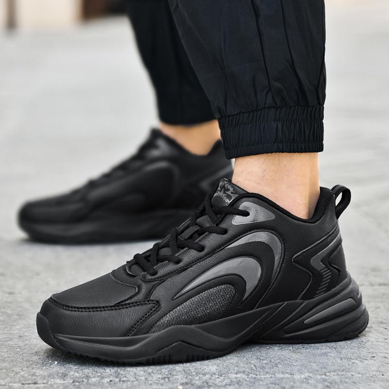 PU Kožené Tenisky Pánske Ležérne Topánky Športové Chlapčenské Čisto Čierne Plus Veľká Veľkosť 47 48 Tenis Masculino Zapatillas Deportivas Hombre