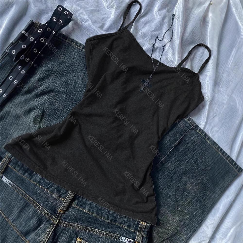 Grey Y2K Sexy Camisole - Korean & Euro-American Style Summer Fashion