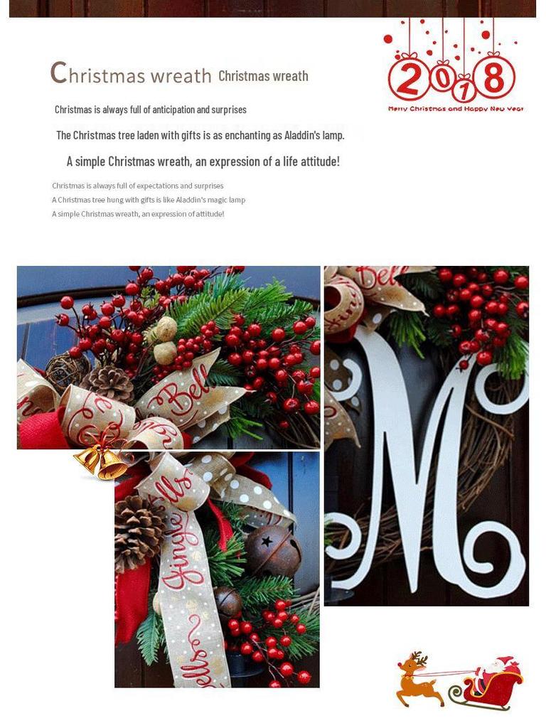 Fresh Christmas Wreath for Window and Door Display Decorations