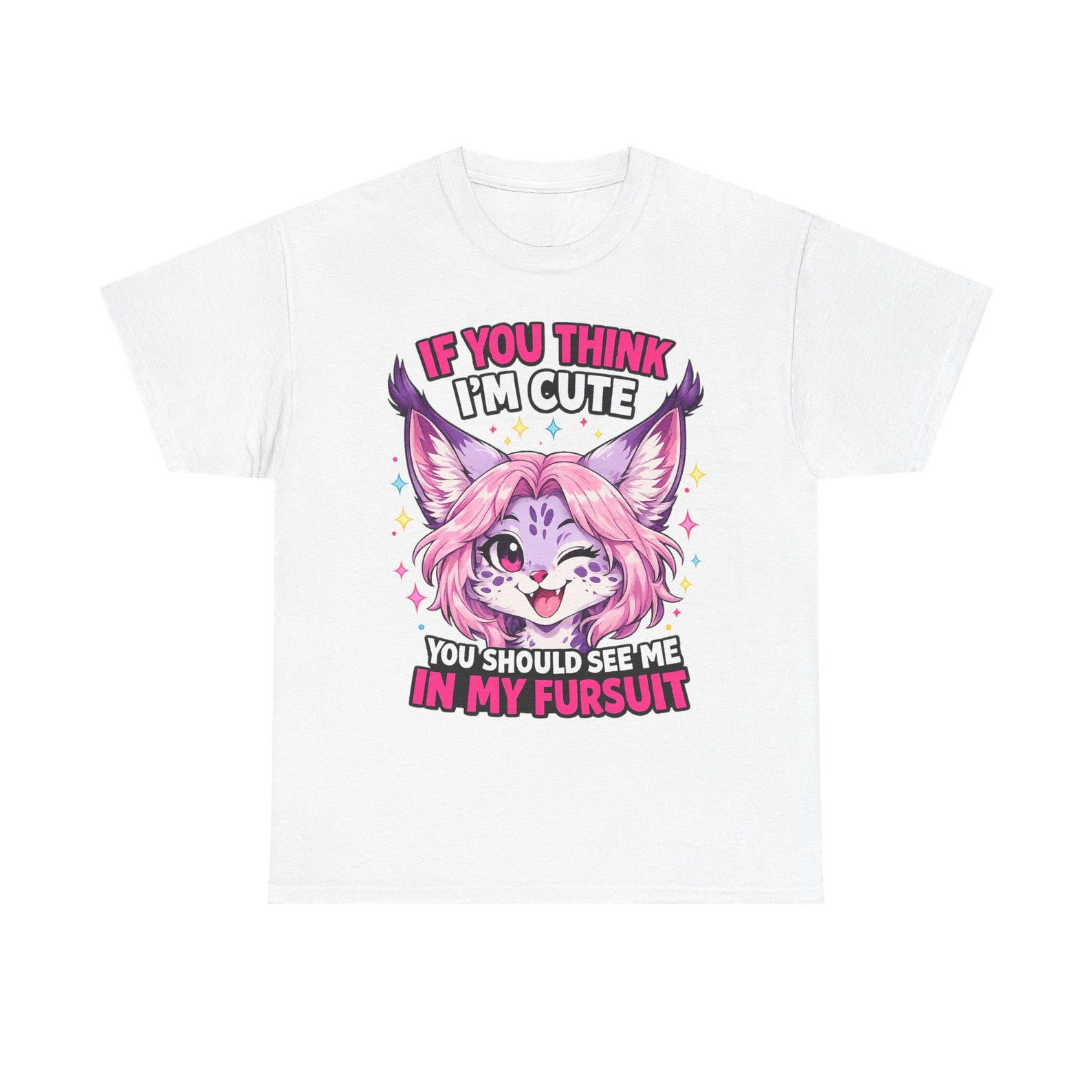 Pink Fursuit Fox T-Shirt | Cute Furry Fox Graphic Tee | If You Think I m Cute Furry Art Shirt, Kawaii Fursuit, Furry Fandom Gift S