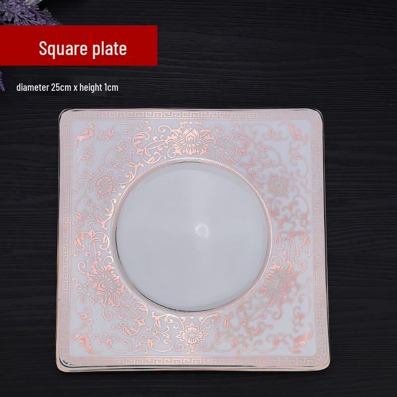 Sweet Elegant Chinese Ceramic Tableware Set with Gold Rim