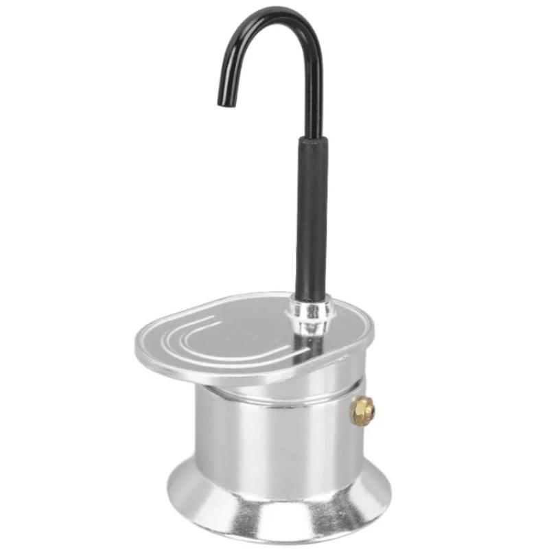 

Мини 100 мл Мока-пот Двухтрубная Кофеварка Нержавеющая Сталь Итальянская Кофеварка Эспрессо Посуда Чайник Нагрев на Электрической Плите