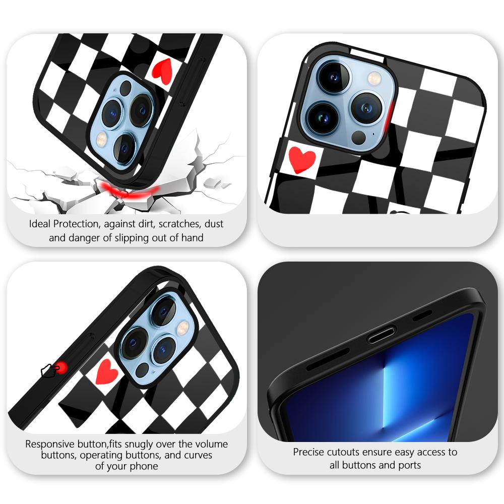 Cartoon Cute Smilely Case For Iphone 14 13 11 12 Pro Max Mini Xs Xr X 7 8 6s Plus Se 2022 Tempered Glass Protection Shell Coque