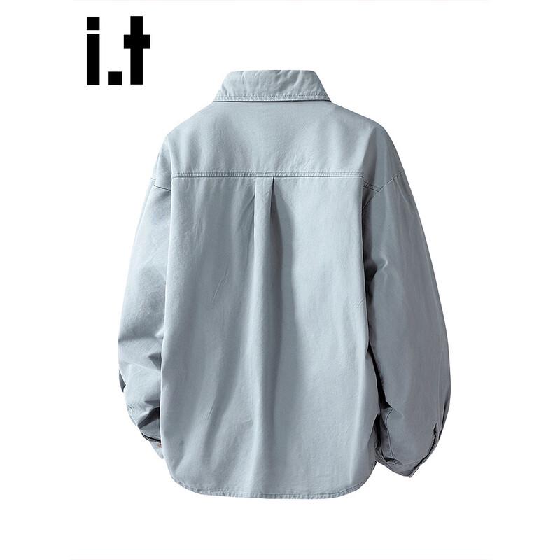 :CHOCOOLATEit Men's Loose Fit Cotton Long-Sleeve Shirt