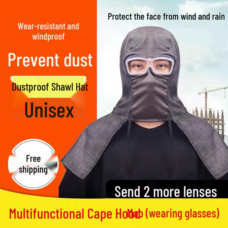 Мужская пылезащитная рабочая шапка с защитными очками