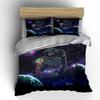 Astronaut in Space Galaxy Bedding Set Bedding set (1 duvet cover, 2 pillowcases, duvet not included)