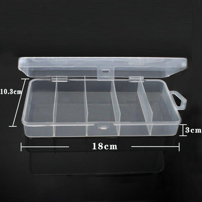 5 Compartments Fishing Tackle Box Storage Case Fly Fishing Lure Spoon Hook Bait Case Boxes Fishing Accessories Tools