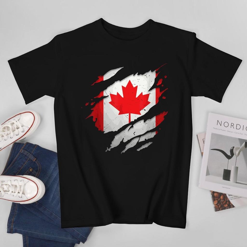 More Design Canada Flag Canadian Unisex Tshirt Tees Tshirt Oneck T Shirts Unisex Boys Clothing 100 Cotton