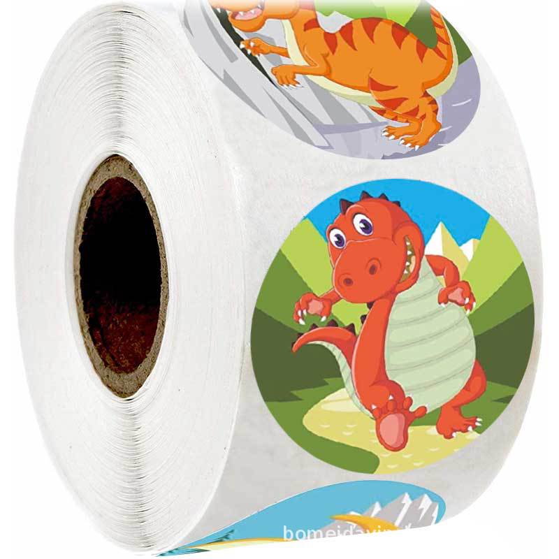50-500pcs Animals cartoon Stickers for kids classic toys sticker school teacher reward sticker Various Dinosaur designs 1 inch