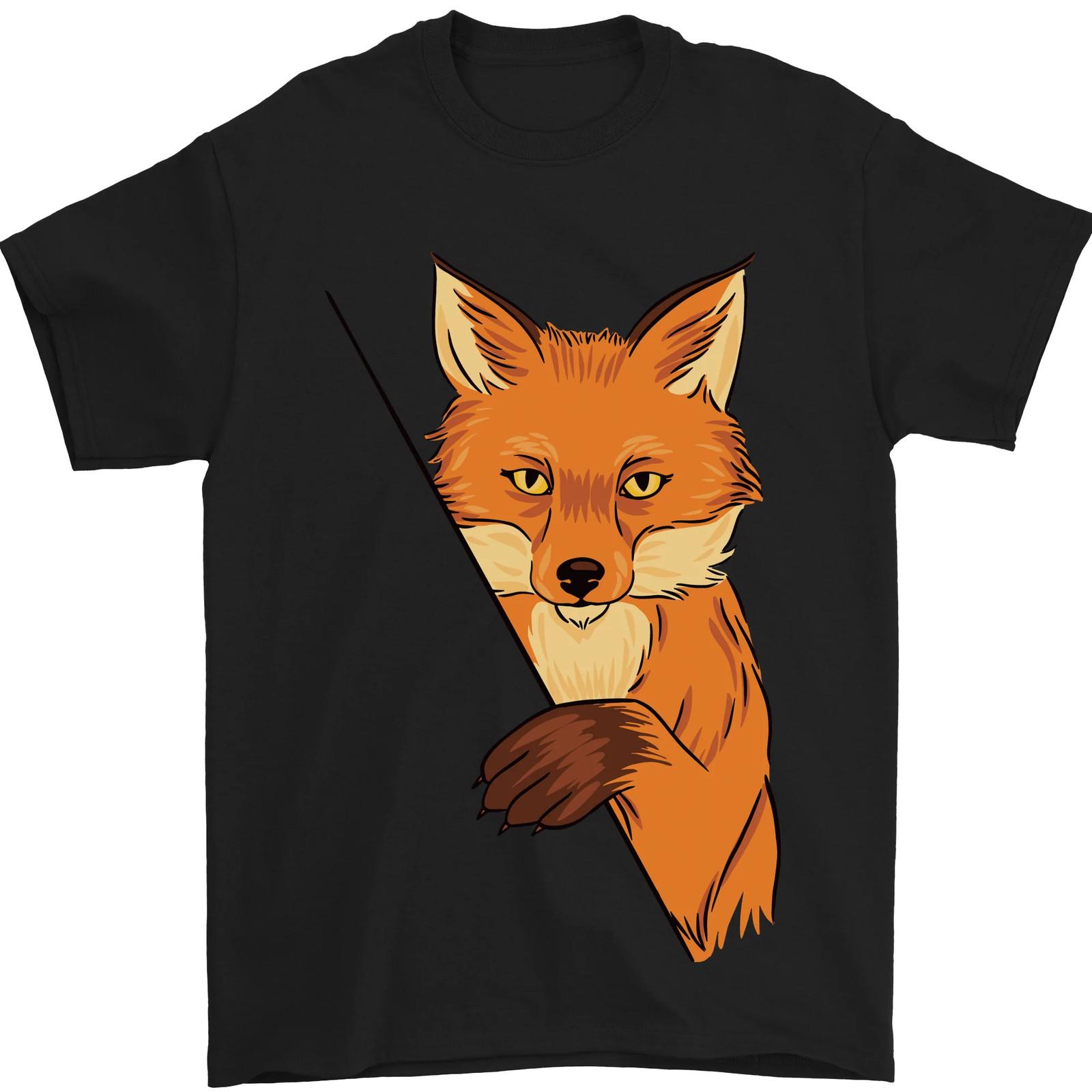 An Orange Fox Illustration Mens T-Shirt 100% Cotton S разноцветный
