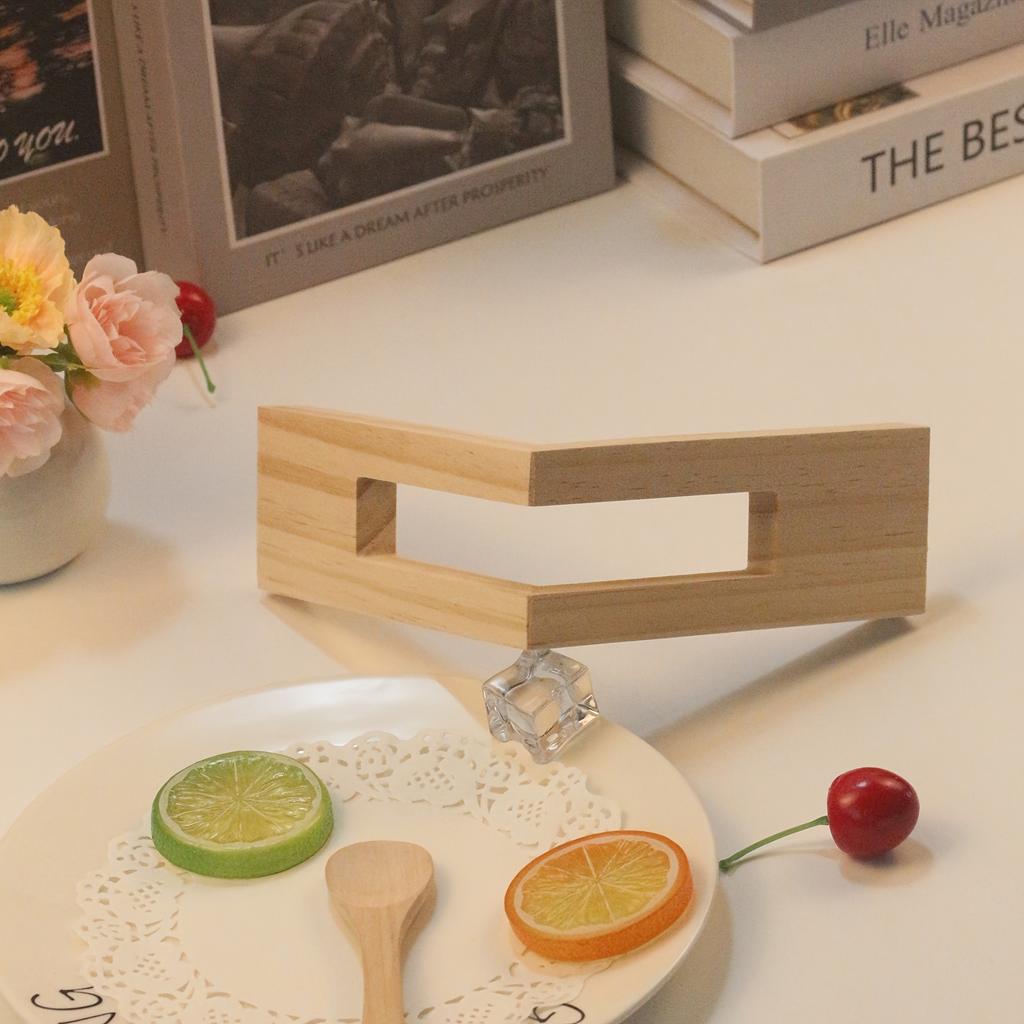 1pc Elegant Nordic-Style Solid Wood Napkin&Paper Towel Holder-Triangular Tabletop Organizer with Natural Finish,Perfect for Home