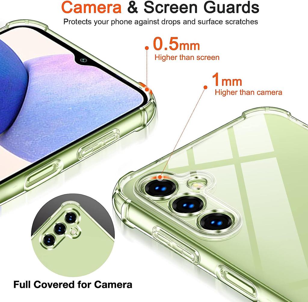 3 ks Průhledný kryt pro Samsung Galaxy A14 4G A04 A04s A24 4G A34 5G Silný Nárazuvzdorný Měkký Silikonový Kryt na Telefon pro Samsung A54 5G