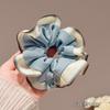 High-Value Striped Ruffled Scrunchie, Blue Fresh Hair Tie, INS Style Sweet Girl Bun Hair Rope