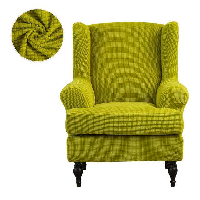 

Левивель клетчатый тканевый чехол для стула с крылом, эластичное европейское кресло, эластичные чехлы на стулья с задней спинкой для гостиной, современный свадебный декор 1 Piece