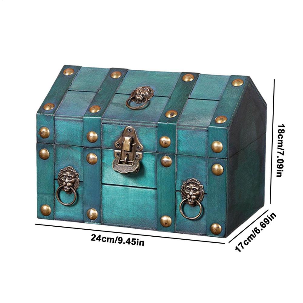 Vintage Storage Storage Organizer Crate With Lock Handmade Green Vintage Keepsake Box For Women Mother Home Bedroom Tabletop