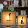 Retro Calligraphy Photo Frame Night Light - Handmade DIY Creative Tabletop Decor & Custom Gift